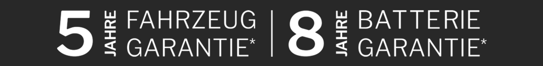 Störer 5 Jahre Fahrzeug Garantie und 8 Jahre Batterie Garantie